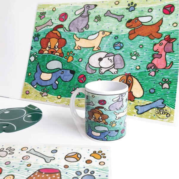 SET Tovaglietta Double-Face "I CANI" + Mug